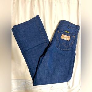 Classic Vintage Wrangler boy blue jeans size 16. Durable for school and play.